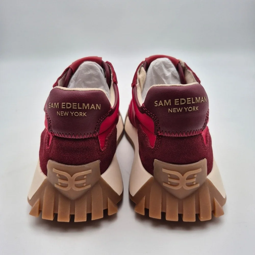 Sam Edelman Langley 3 Red Suede Sneakers Women's Size 7.5 Shoes